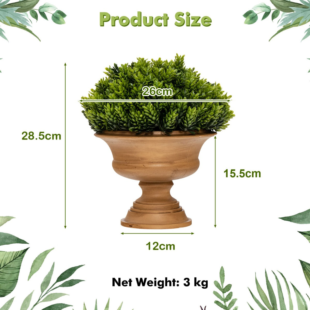 4-Set Artificial Mini Greenery Potted Plant for Home &amp; Office-Round shape