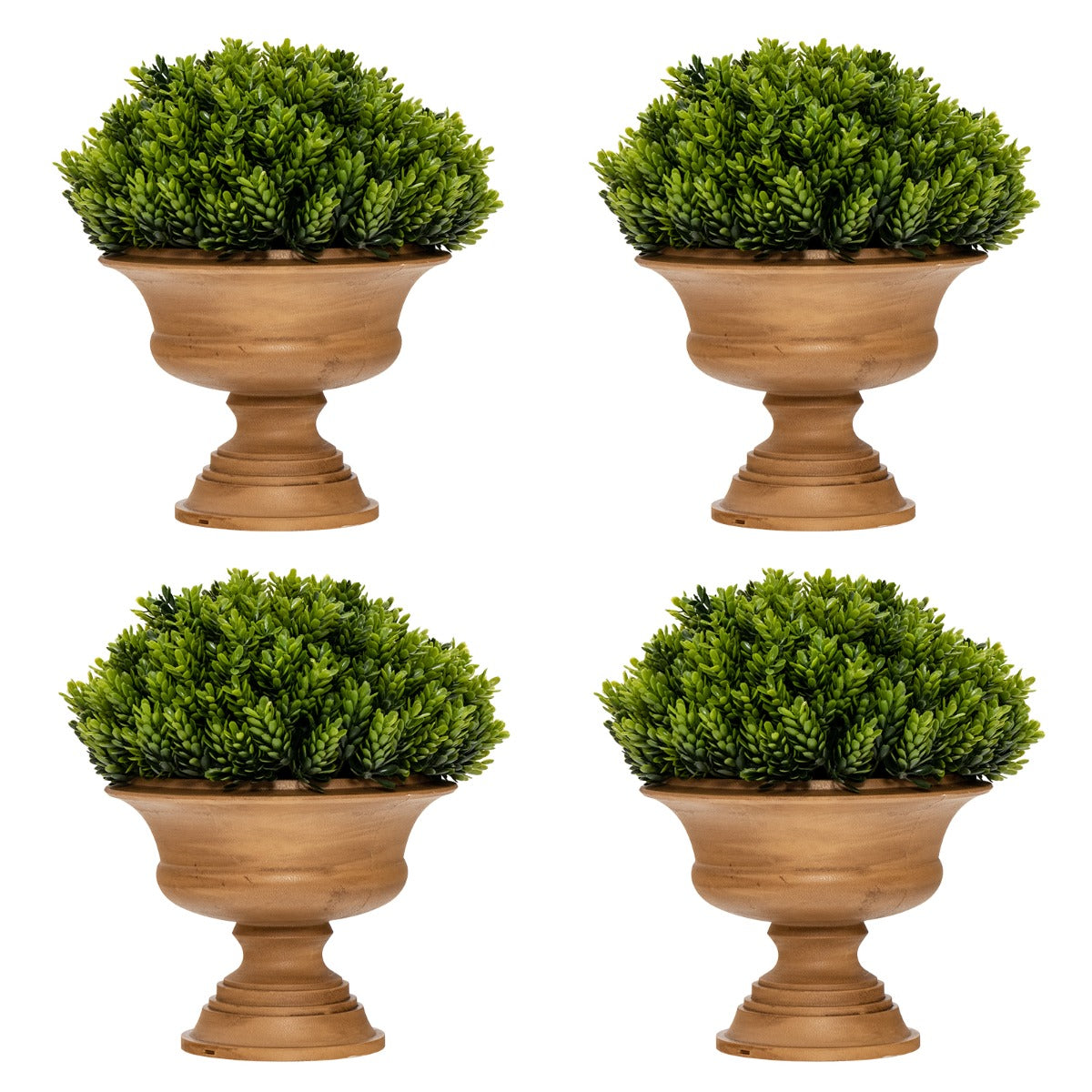 4-Set Artificial Mini Greenery Potted Plant for Home &amp; Office-Round shape