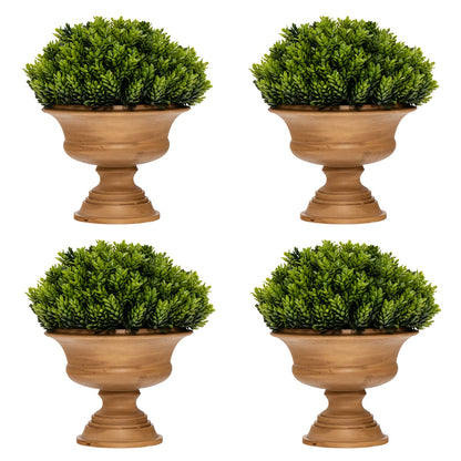 4-Set Artificial Mini Greenery Potted Plant for Home &amp; Office-Round shape