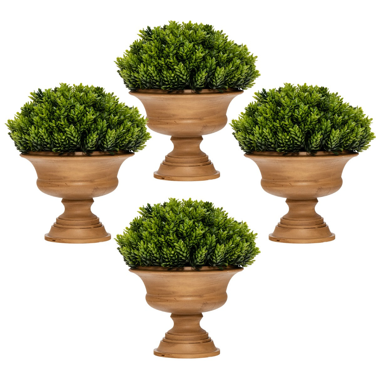 4-Set Artificial Mini Greenery Potted Plant for Home &amp; Office-Round shape