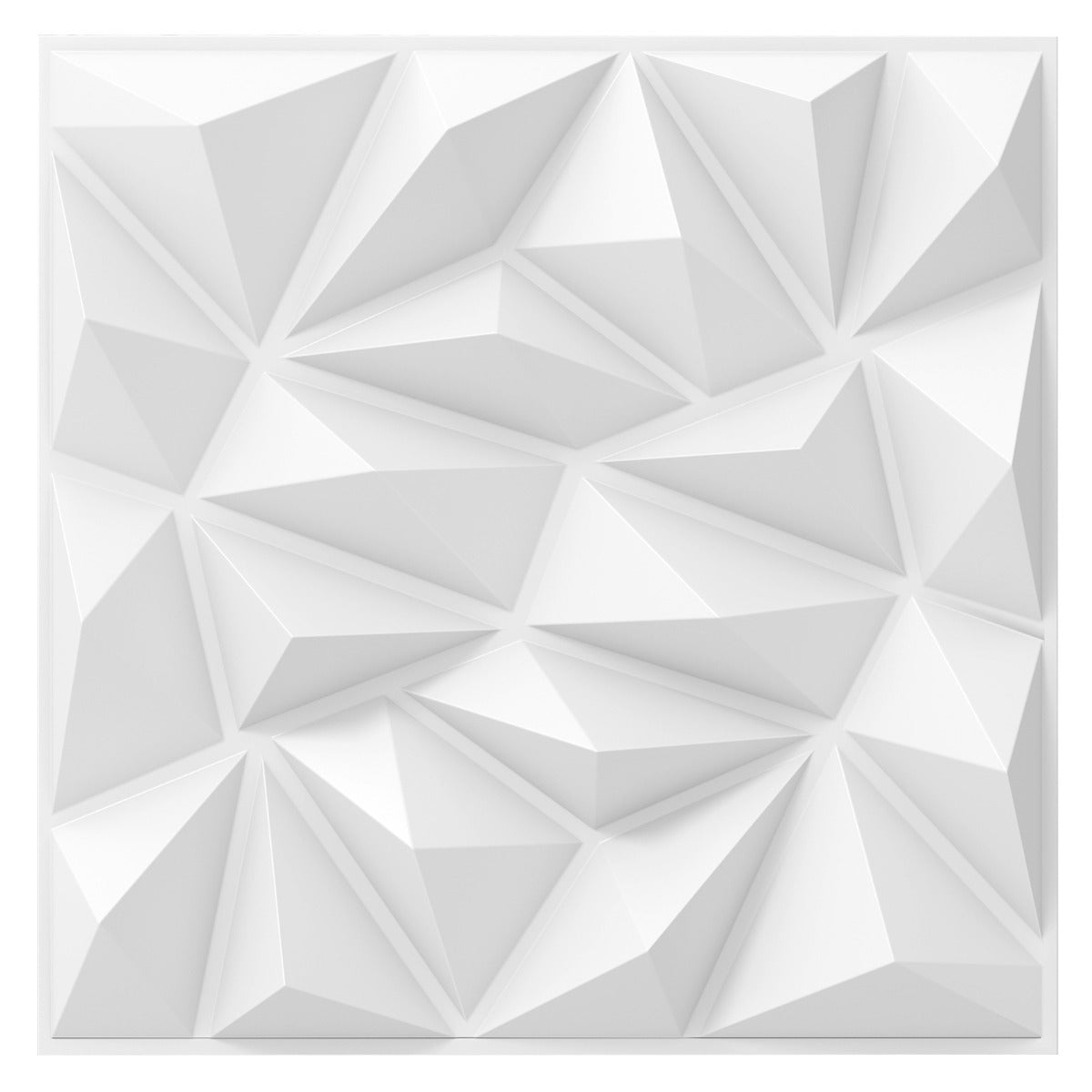 20/40-Pack 3D Wall Panels with Decorative Diamond Patterns-White-20 Pack