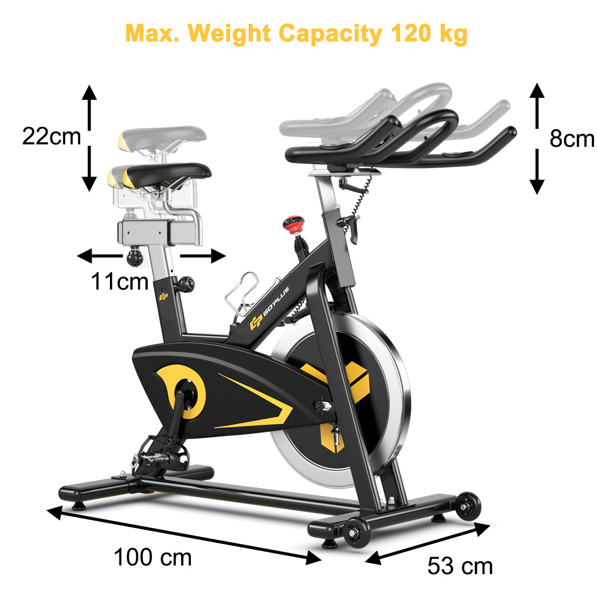 Indoor Magnetic Exercise Bike with Adjustable Resistant and Multi-Position Adjustment