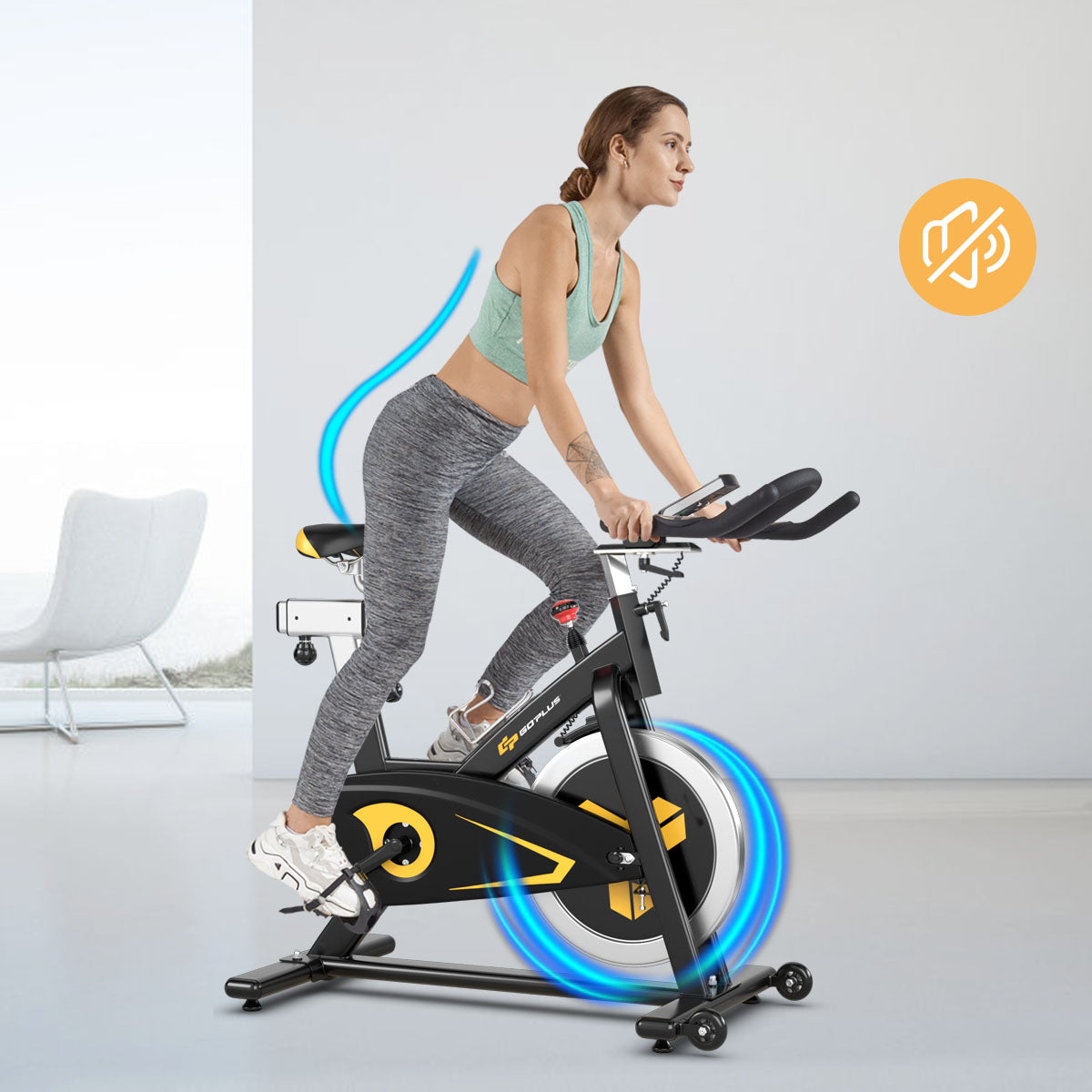 Indoor Magnetic Exercise Bike with Adjustable Resistant and Multi-Position Adjustment