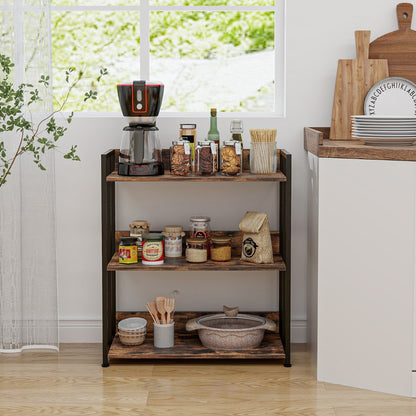 Industrial Corner Bookcase with Adjustable Shelves and Metal Frame for Study/Living Room/Kitchen
