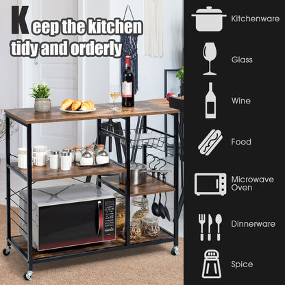 Industrial Kitchen Baker Rack with Lockable Universal Wheel
