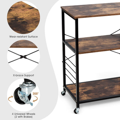Industrial Kitchen Baker Rack with Lockable Universal Wheel