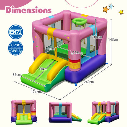 Inflatable Bounce House with 550W Blower for Indoor Outdoor