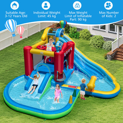 Inflatable Water Park Water Slide with Splash Pool (With Blower)