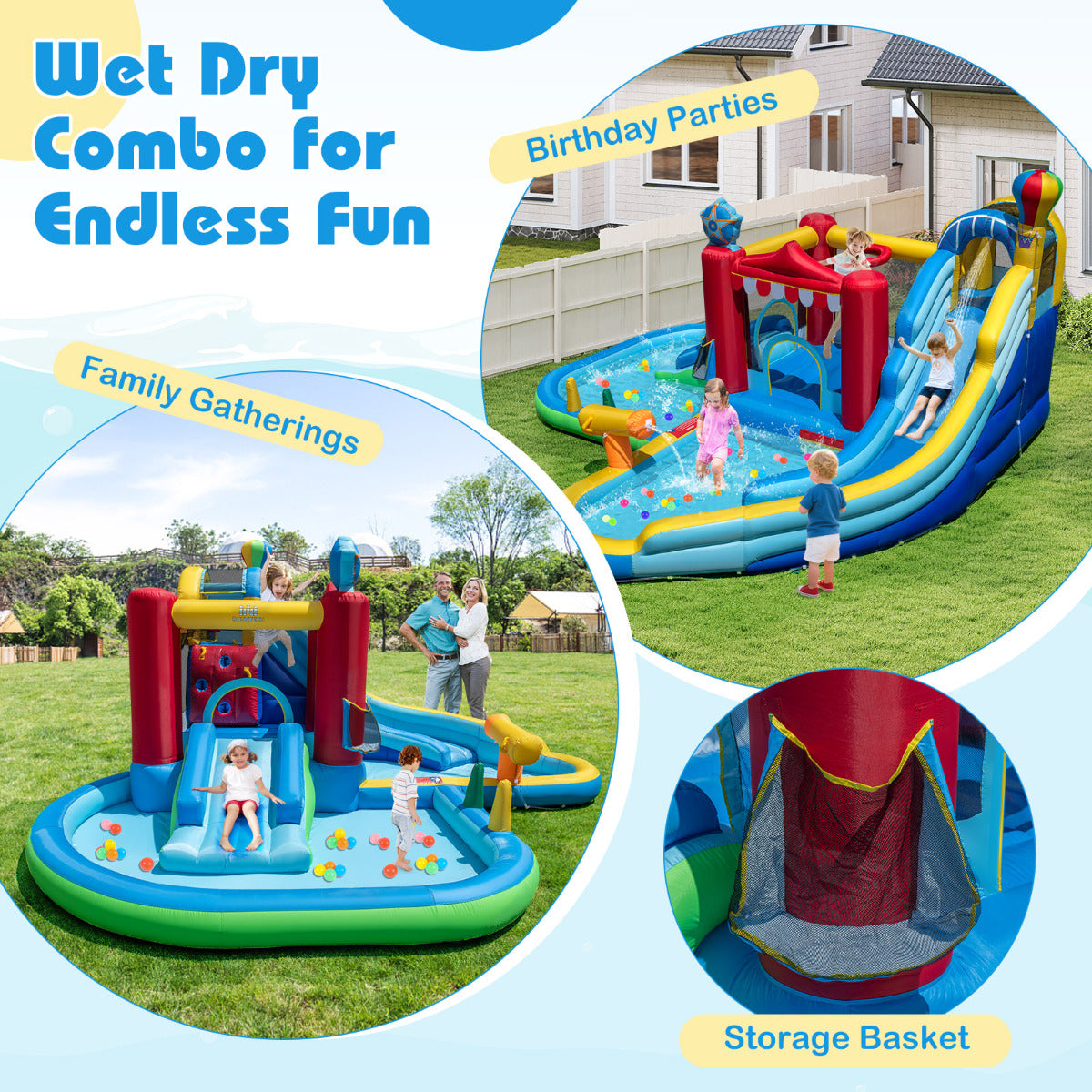 Inflatable Water Park Water Slide with Splash Pool (Without Blower)