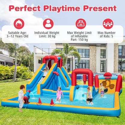 Inflatable Water Park with Climbing Wall for Birthday Party (Without Blower)
