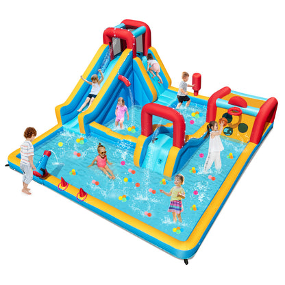 Inflatable Water Park with Climbing Wall for Birthday Party (Without Blower)