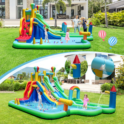 Inflatable Water Park with Climbing Wall with 950W Blower