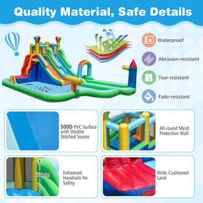 Inflatable Water Park with Climbing Wall with 950W Blower