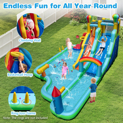 Inflatable Water Park with Climbing Wall with 950W Blower