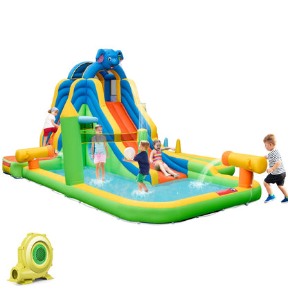 Inflatable Water Slide with Splash Pool & Climbing Wall (with Blower)