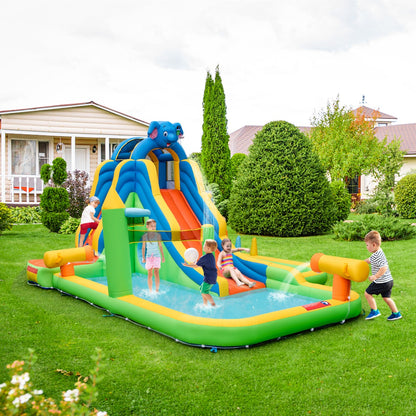 Inflatable Water Slide with Splash Pool & Climbing Wall (with Blower)