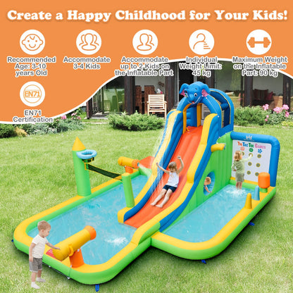 Inflatable Water Slide with Splash Pool & Climbing Wall (with Blower)