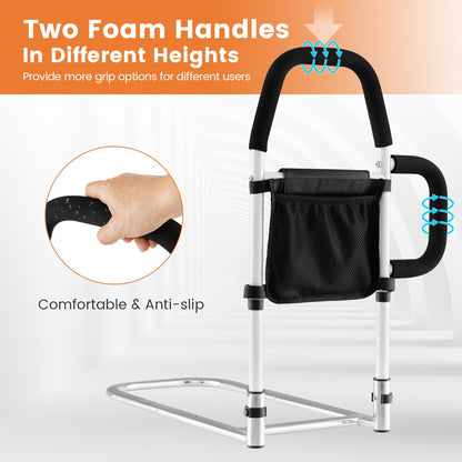 Safety Bed Assist Rail with Dual Handrail for Elderly Adults