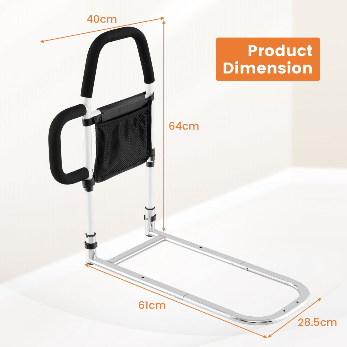 Safety Bed Assist Rail with Dual Handrail for Elderly Adults