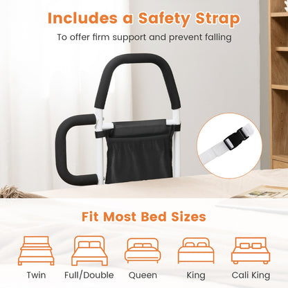 Safety Bed Assist Rail with Dual Handrail for Elderly Adults