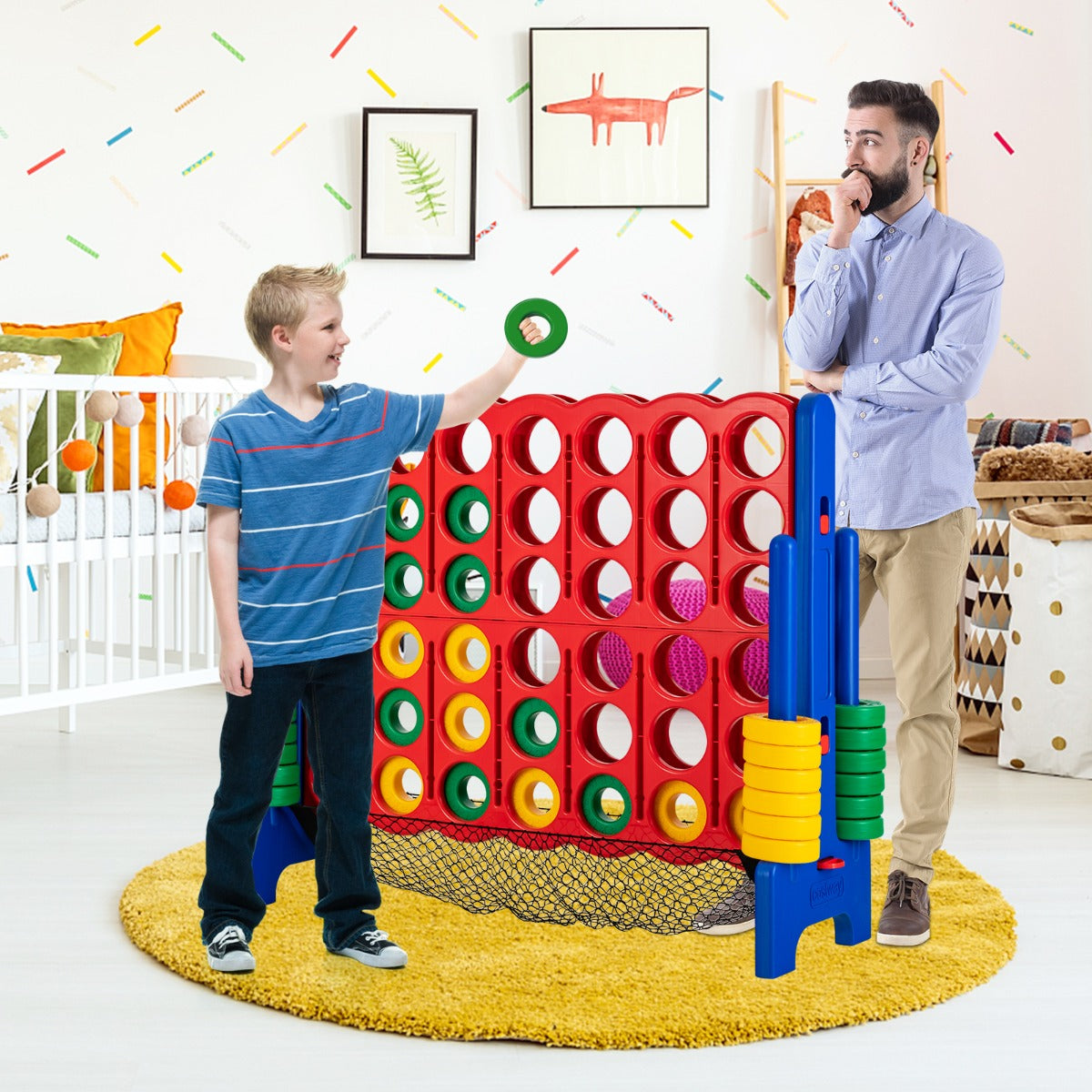 Jumbo 4-to-Score Giant Game Set with Ring Net