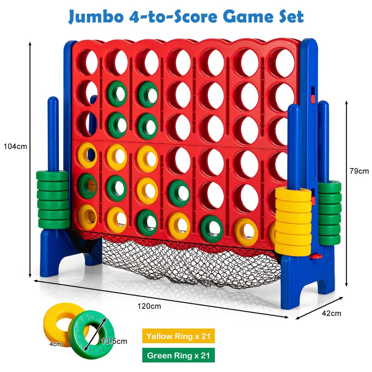 Jumbo 4-to-Score Giant Game Set with Ring Net