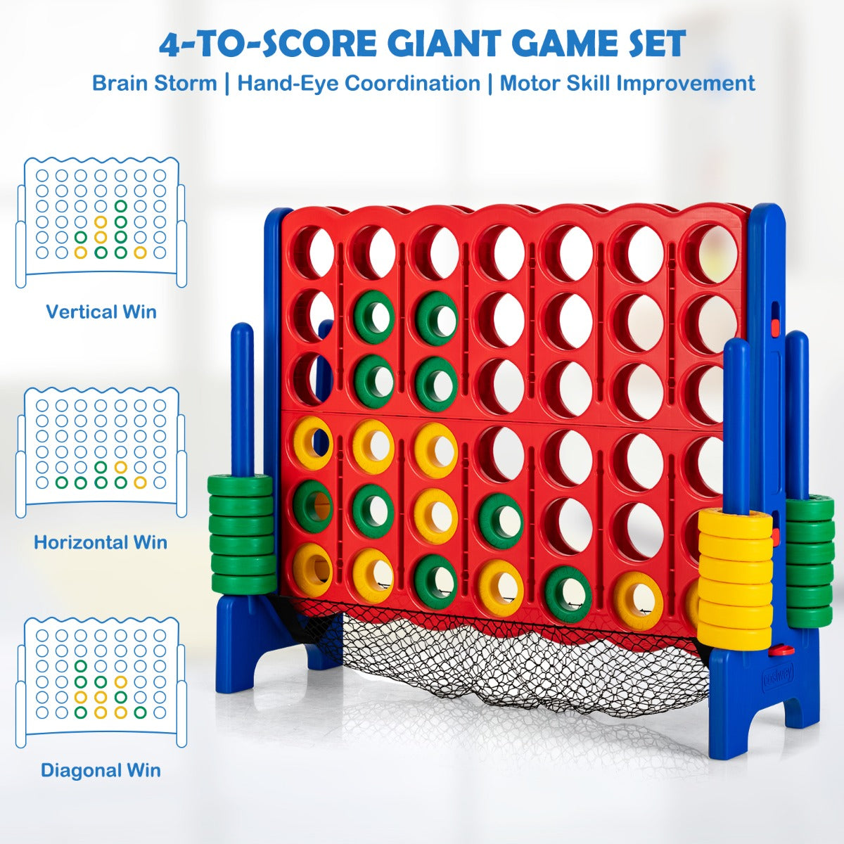 Jumbo 4-to-Score Giant Game Set with Ring Net