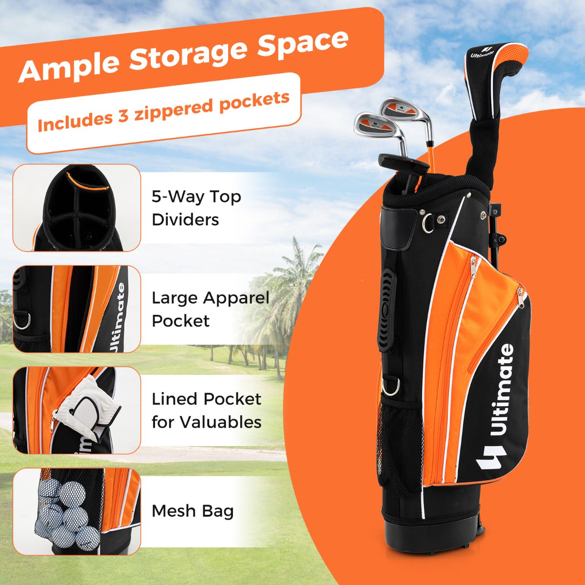 Junior Complete Golf Club Set for Age 11 to 13-Yellow