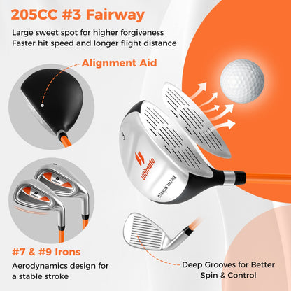 Junior Complete Golf Club Set for Age 11 to 13-Yellow