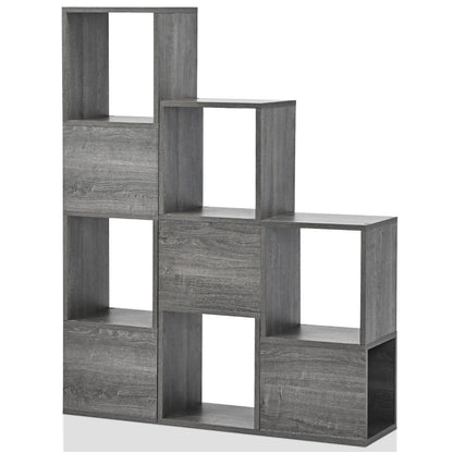 Nine cube compartments organize books, photos, decorations, and everyday household items