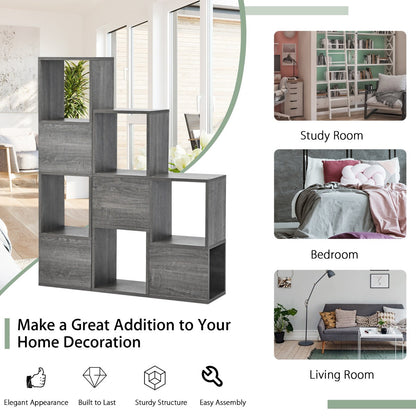 Freestanding cube shelf works as a bookcase, display unit, or versatile storage organizer