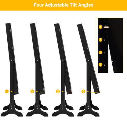 Costway Full-length Lockable Jewelry Storage Armoire with 4 Tilting Angles-Black