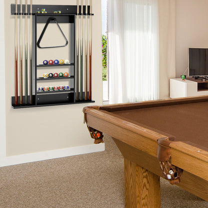 Wall Mounted Billiard Stick Holder for Club/Bar-Black