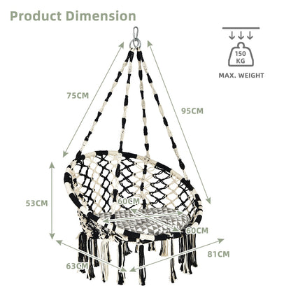 Hammock Chair with C-shaped Chair Stand for Indoor and Outdoor Use