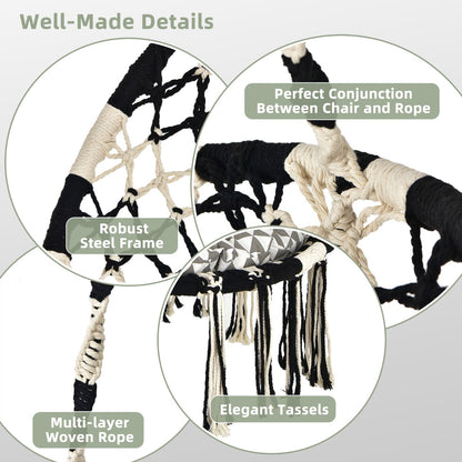Hammock Chair with C-shaped Chair Stand for Indoor and Outdoor Use