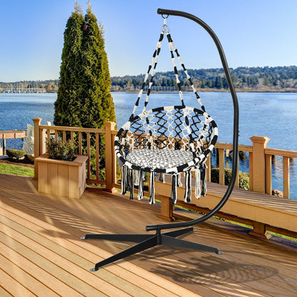 Hammock Chair with C-shaped Chair Stand for Indoor and Outdoor Use
