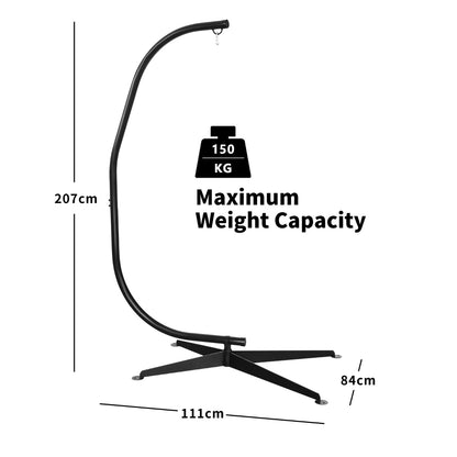Hammock Chair with C-shaped Chair Stand for Indoor and Outdoor Use