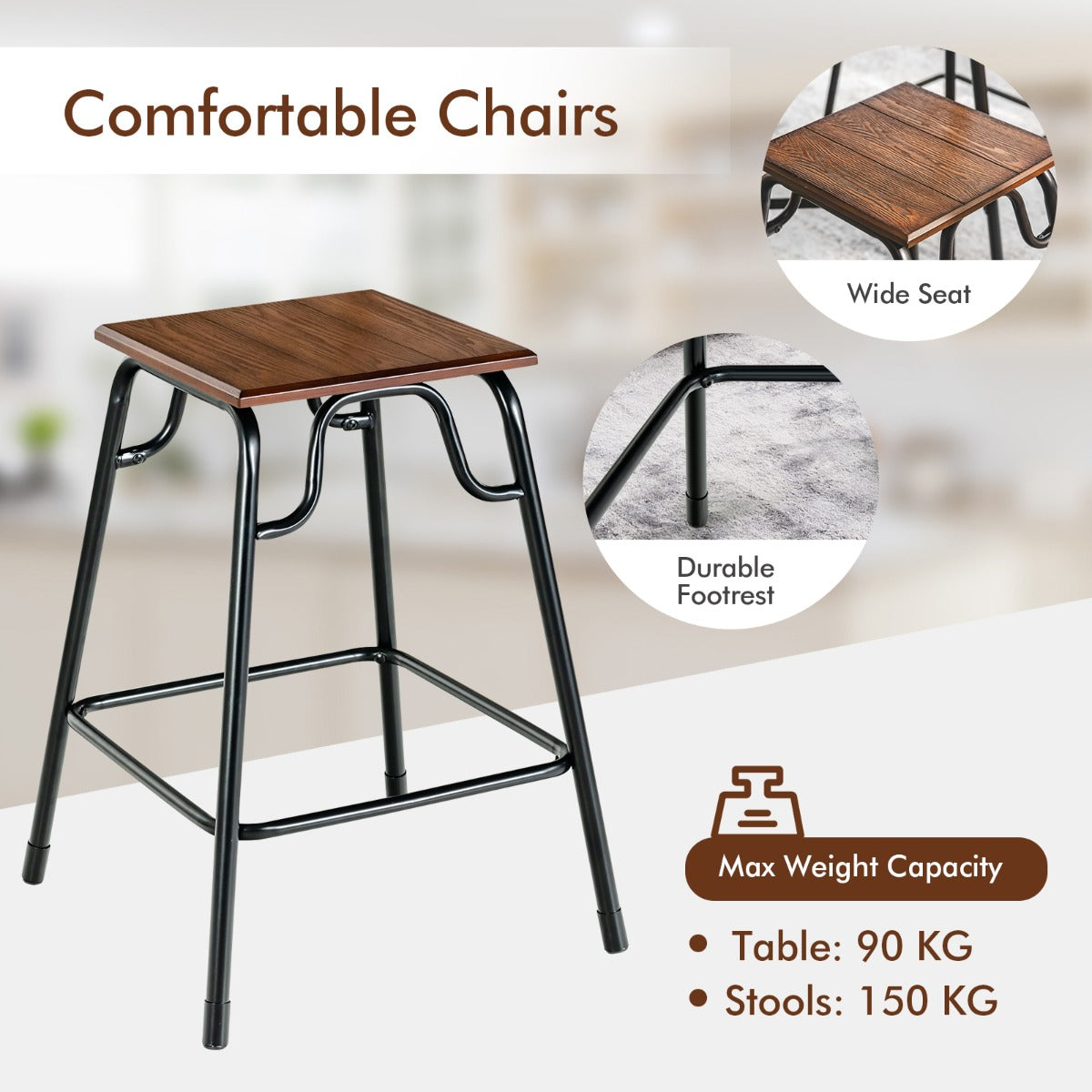 Adjustable table foot pads improve stability while protecting floors from scratches and damage