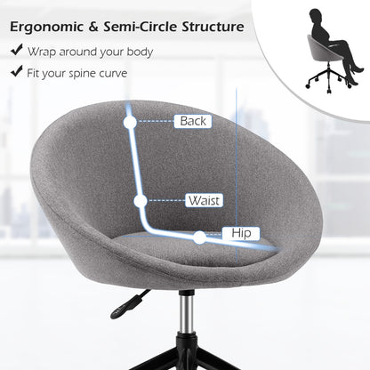 Armless Desk Chairs with Curved Backrest for Office