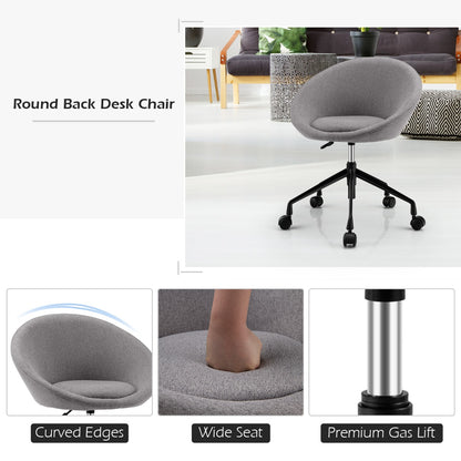 Armless Desk Chairs with Curved Backrest for Office