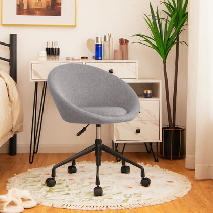 Armless Desk Chairs with Curved Backrest for Office