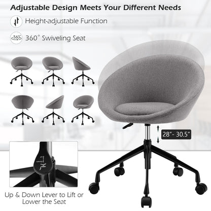Armless Desk Chairs with Curved Backrest for Office