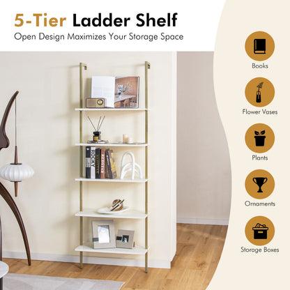 Wall Mounted Display Rack Bookshelf for Office-White