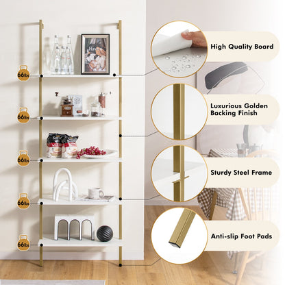 Wall Mounted Display Rack Bookshelf for Office-White