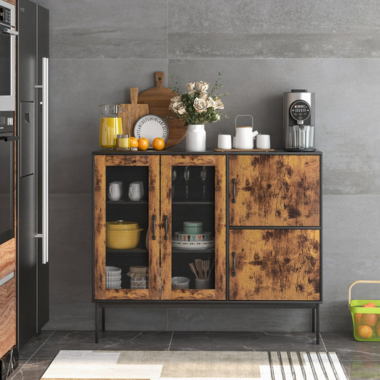Costway Multifunctional Storage Cabinet with Stable Metal Legs for Living Room
