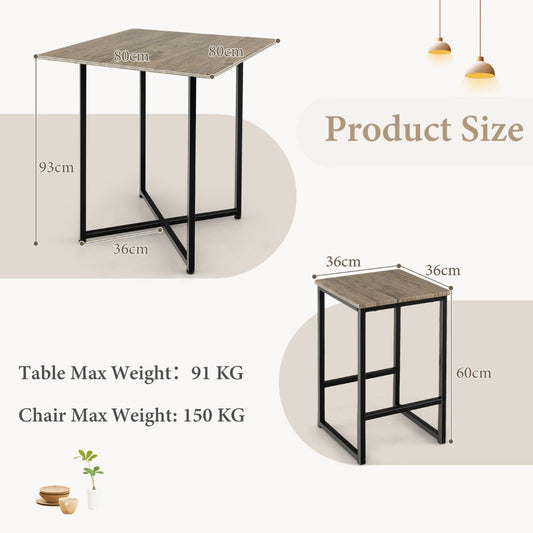 Modern five-piece dining set includes a bar table and four stools for family meals, study, or work
