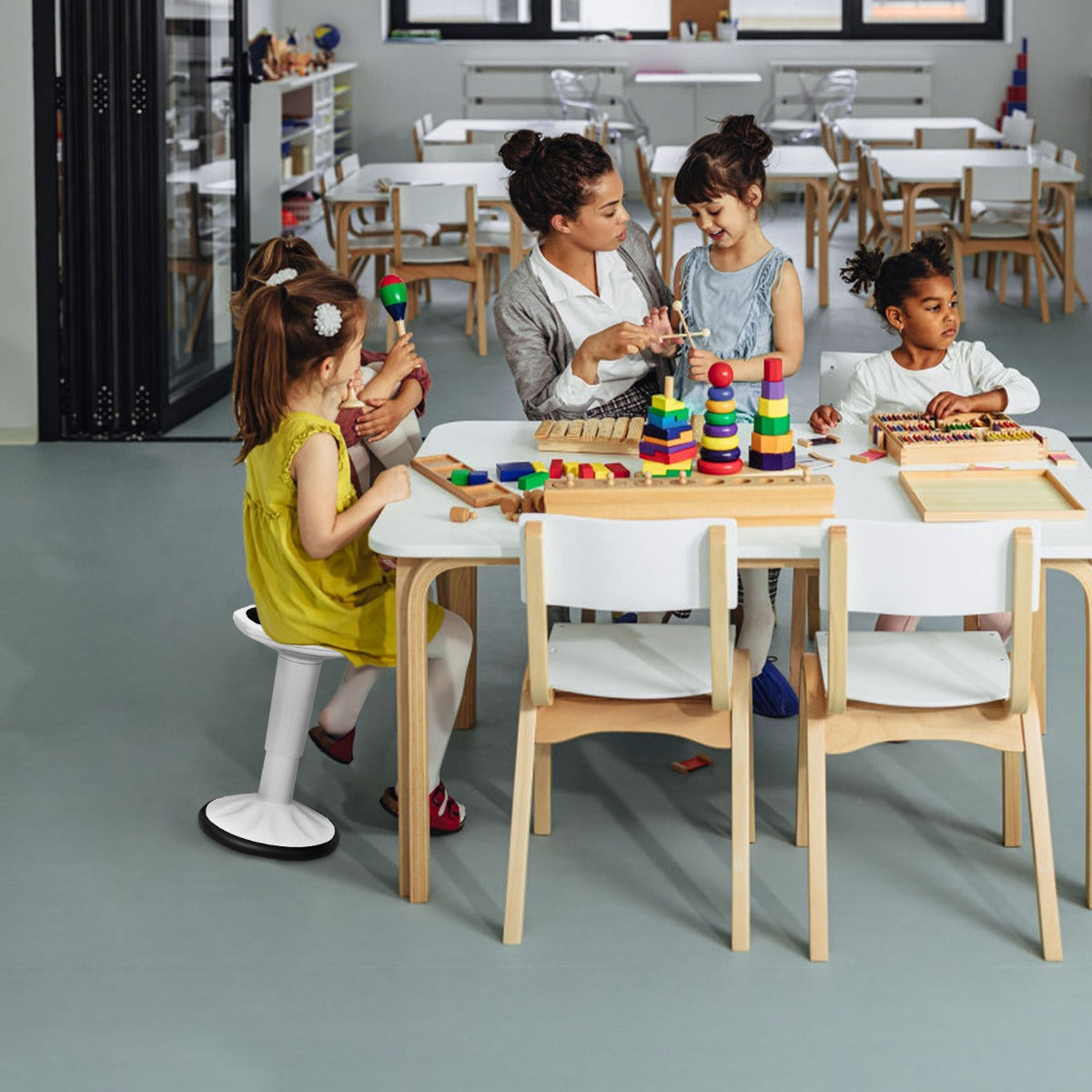 Ergonomic Wobble Stool with Adjustable Height for Kids &amp; Adults