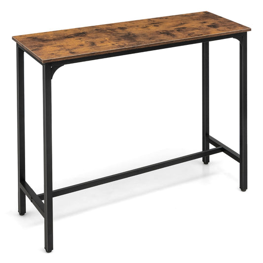 Costway 120 x 40 cm Industrial High Bar Table for Kitchen & Cafe & Pub
