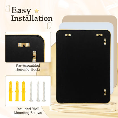 Rectangular Mirror with Aluminum Alloy Frame for Bathroom-Golden
