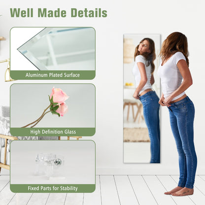 Costway Full Length Rectangle Frameless Mirror with Beveled Edge for Living Room